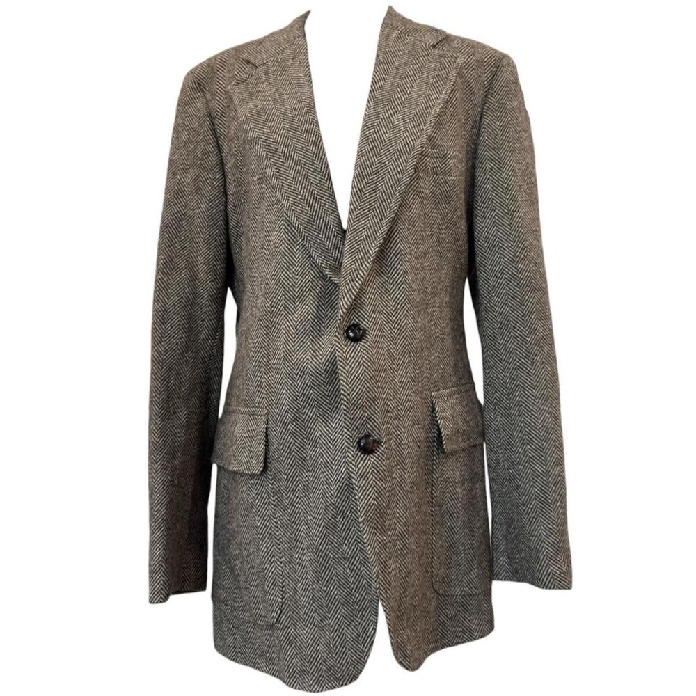 The Bennett House Gray Herringbone Blazer size L
